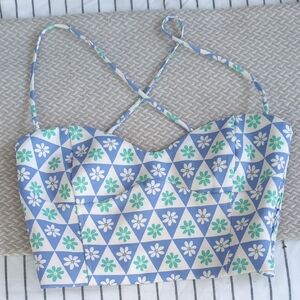 Zara Blue and White Floral Crop Top